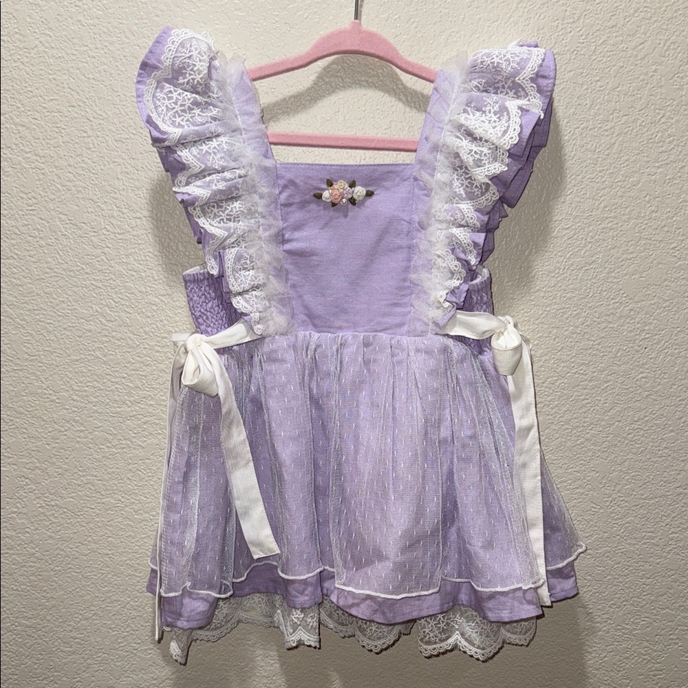 Purple and White Kids Easter Dress